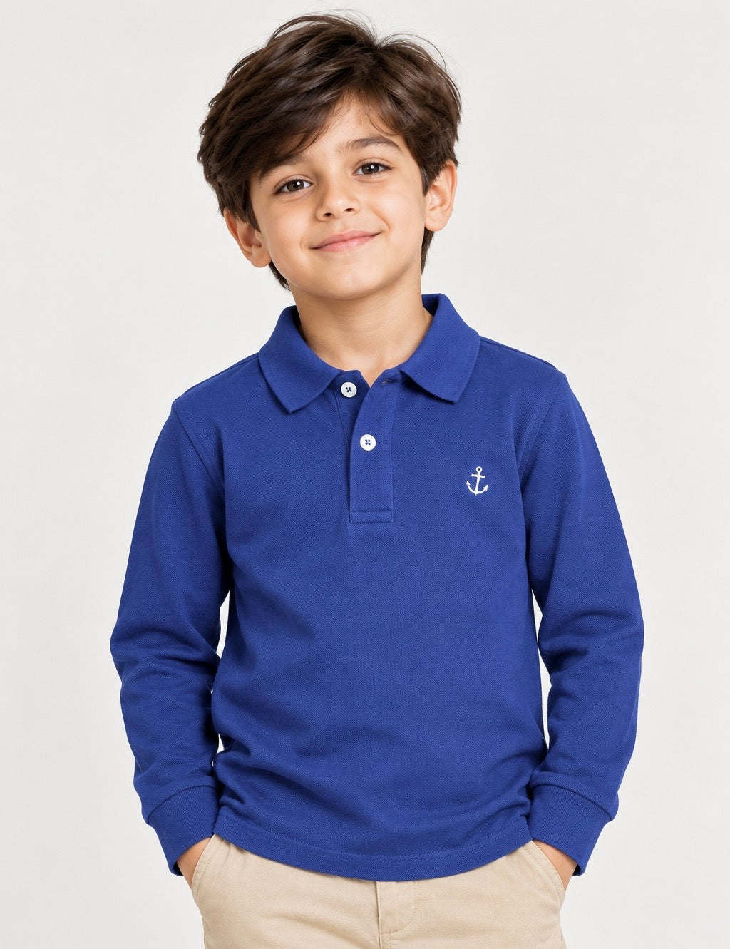 Boys F/S Polo- Blue