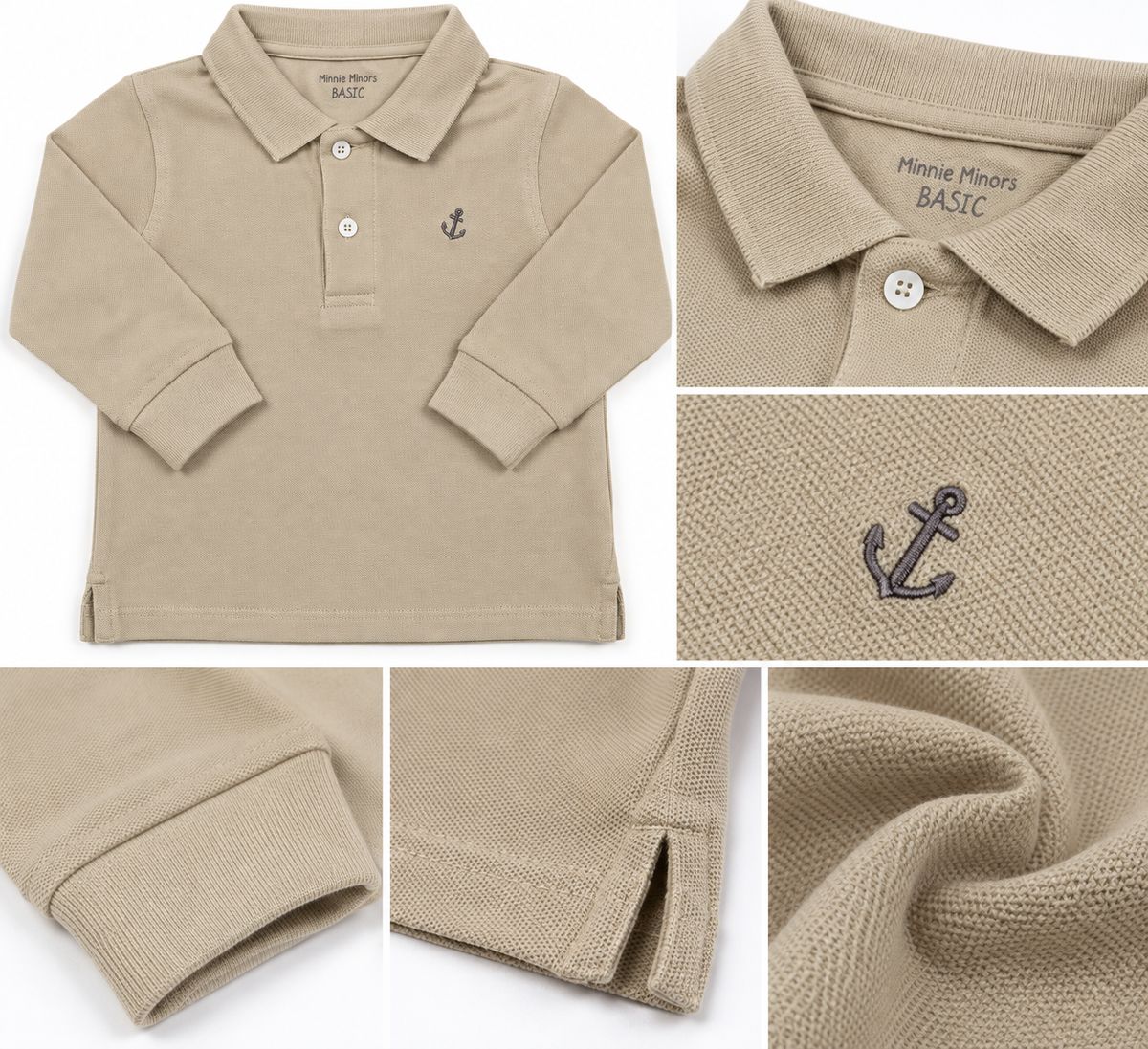 Boys F/S Polo- Khaki