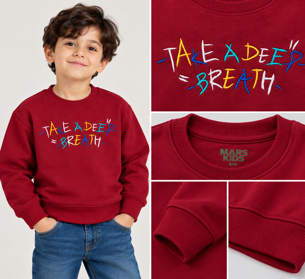 Take A Deep Breathe Sweat- Burgundy