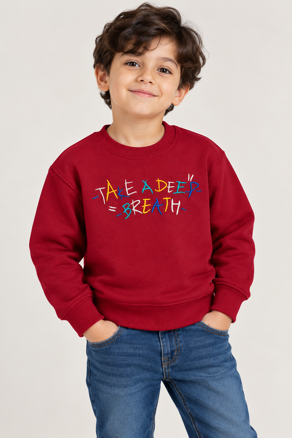 Take A Deep Breathe Sweat- Burgundy